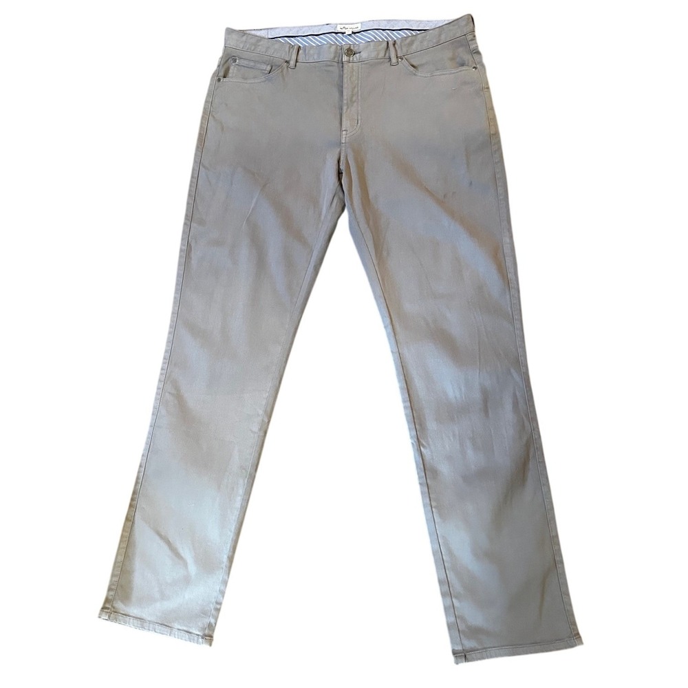 Peter Millar Crown Collection Grey Straight Leg Twill Pants Mens 38